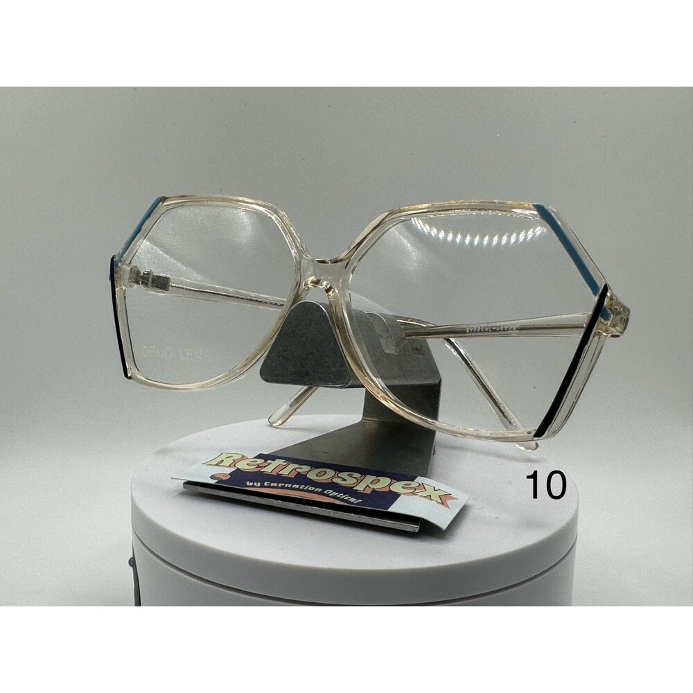 True Vintage Eyeglasses NOS Original Demo Lens Eyedeal Joyce Clear/Blue Frame - Picture 1 of 10